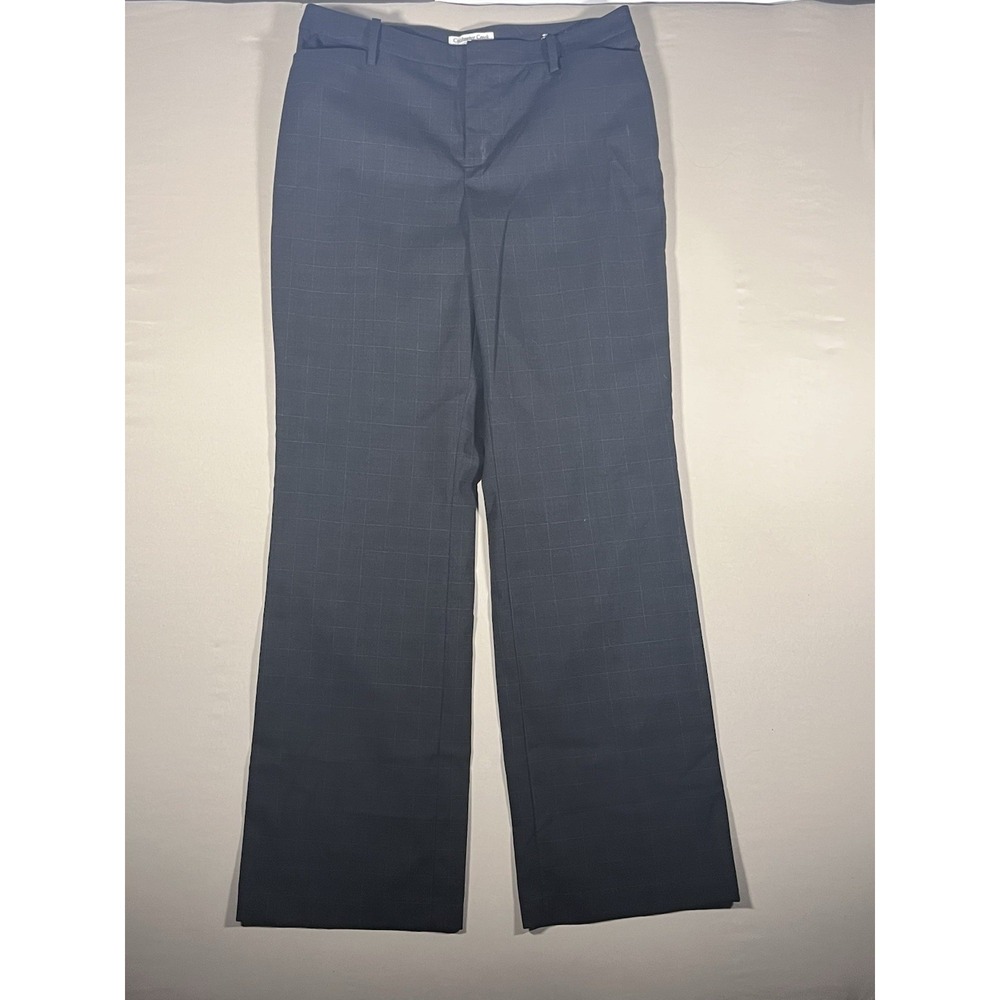 Coldwater Creek Natural Fit Windowpane Dress Pants Charcoal Grey W 10 Business